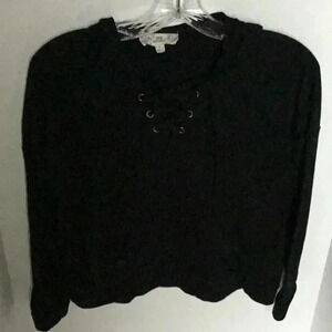 Pink Republic Black Lightweight Knit Hoodie Sz M